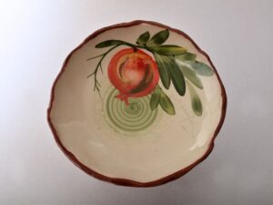 Ελεύθερο κεραμικό ρηχό μπολ με σχέδιο ρόδι